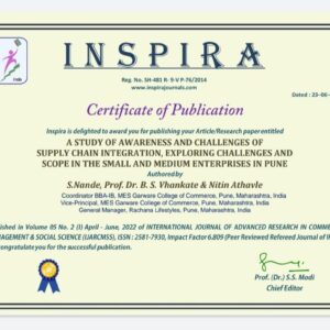 Research Paper Published by IJRACMSS