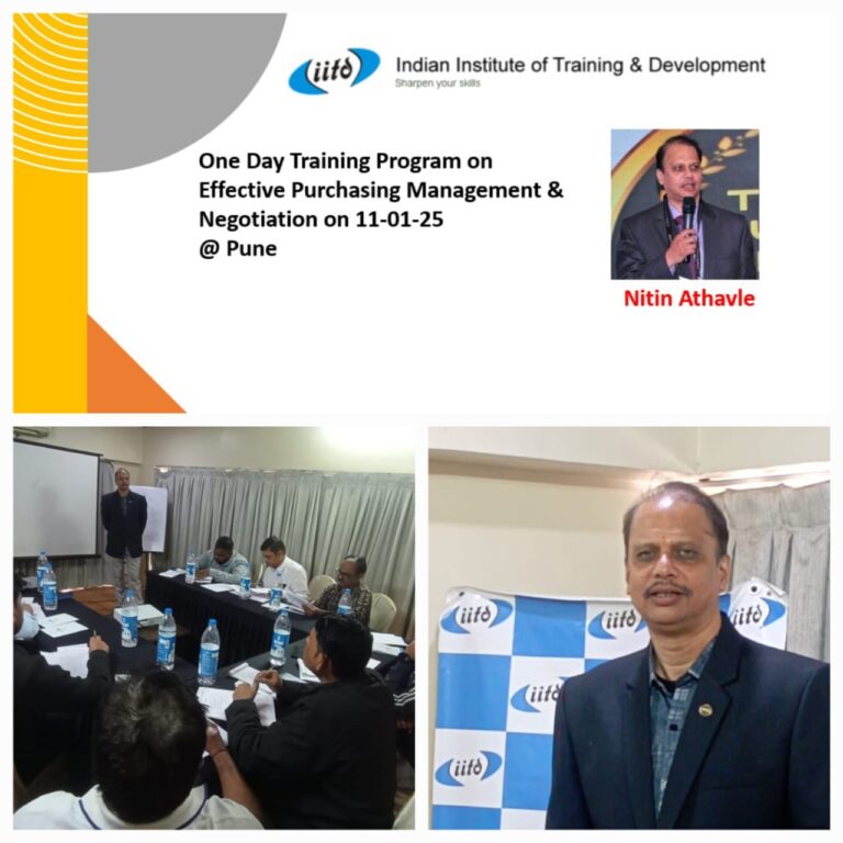 Read more about the article Conducted a One day workshop on “Effective Purchasing Management & Negotiations”