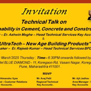 Ultratech Technical meet on “Sustainability in Cement, concrete and construction” on 27-03-25